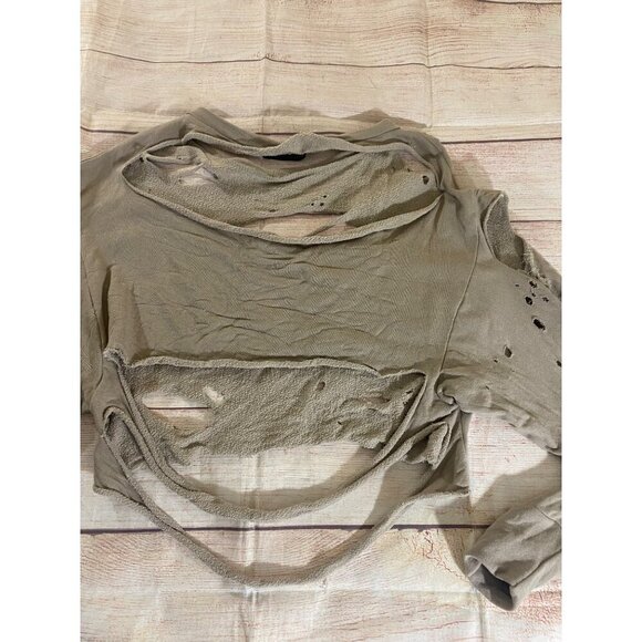 Rock Rose Couture Women's Crop Distressed Long Sleeve Sweater - Small - Picture 13 of 13